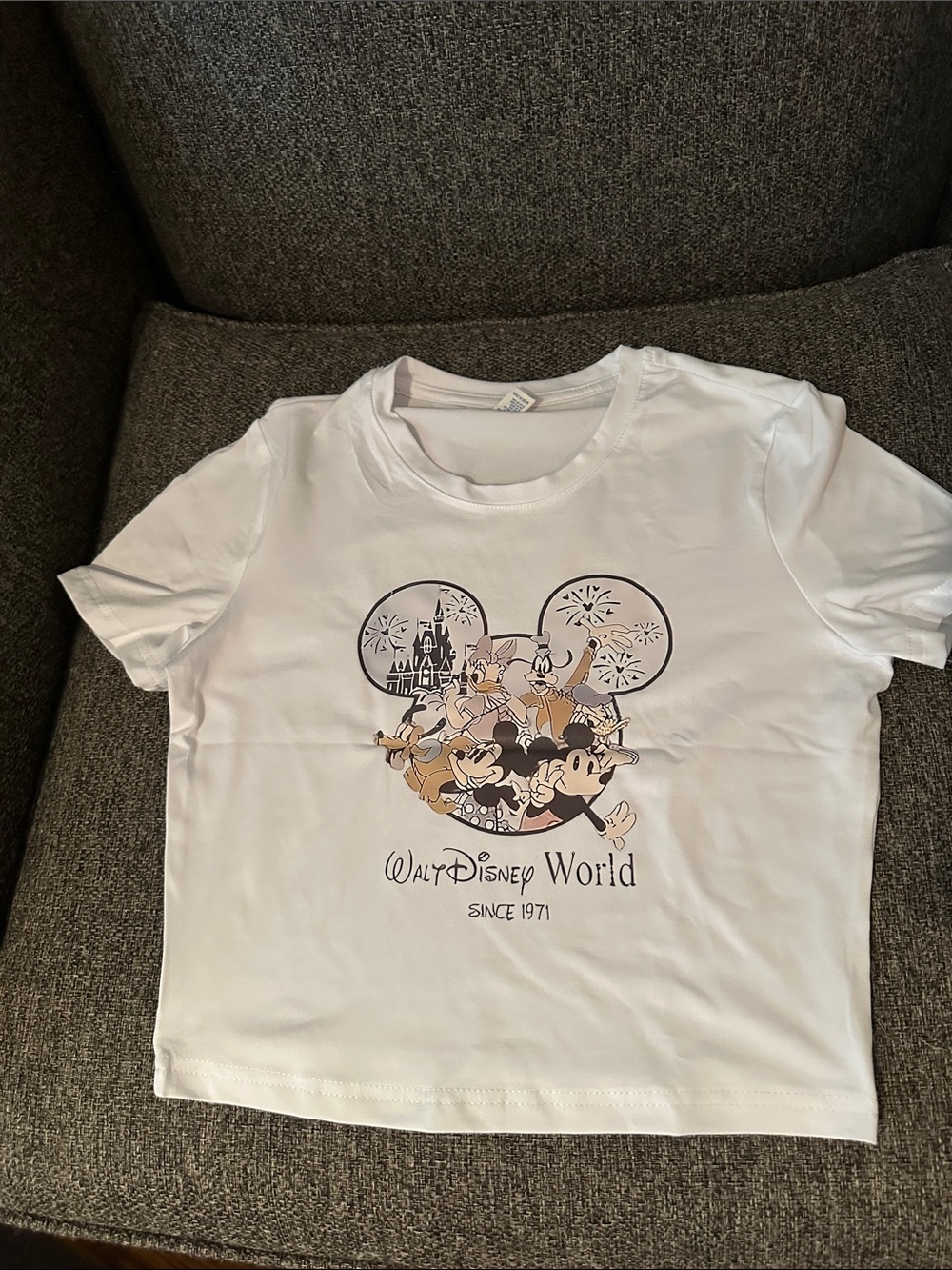 New! Disney World White Womens Crop Top